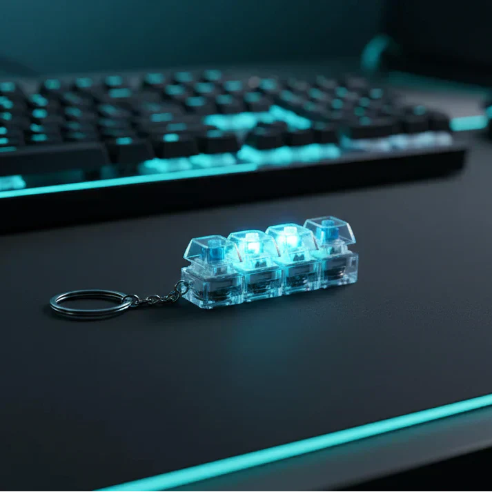 Keyboard Fidget Stress Relief Keychain for Kids & Adults (KC)